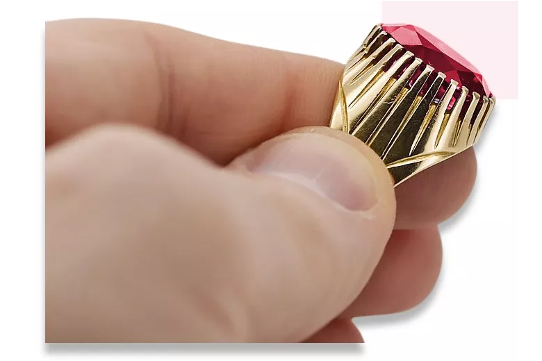 Rubí Oro amarillo de 14 quilates Anillo Vintage vrc048y